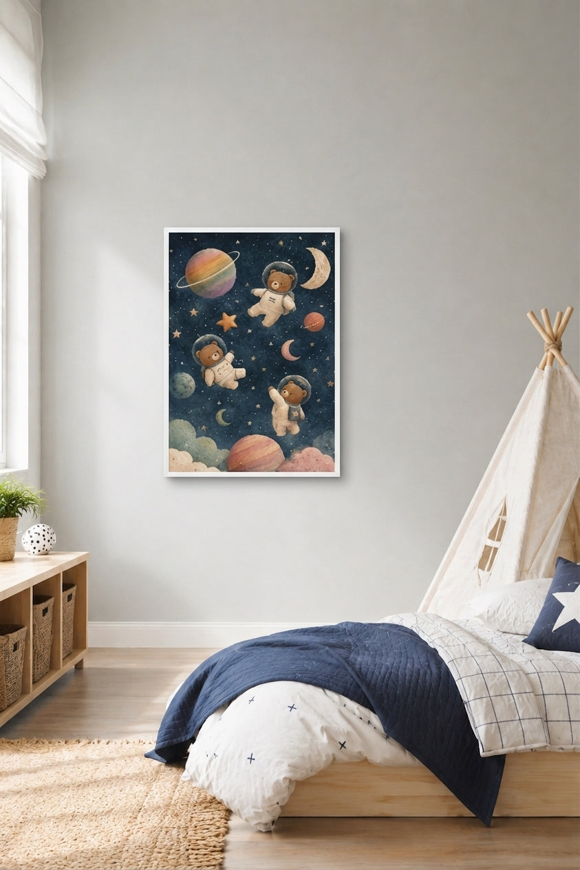 Bears in Orbit - Framed Poster