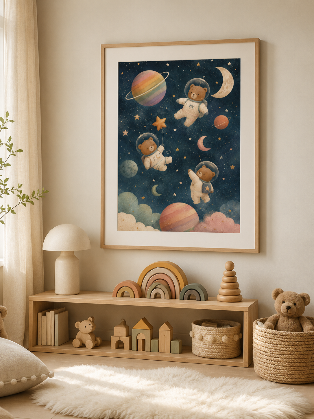 Bears in Orbit - Framed Poster