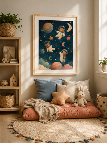 Bears in Orbit - Framed Poster