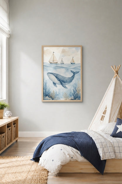 Friendly Whale Poster